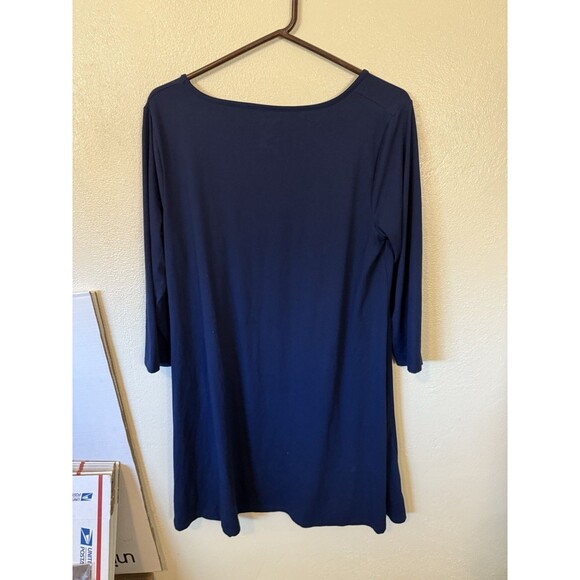 City Streets Noel swing dress nightshirt Christmas navy Tree Comfy Party Large - Picture 5 of 8